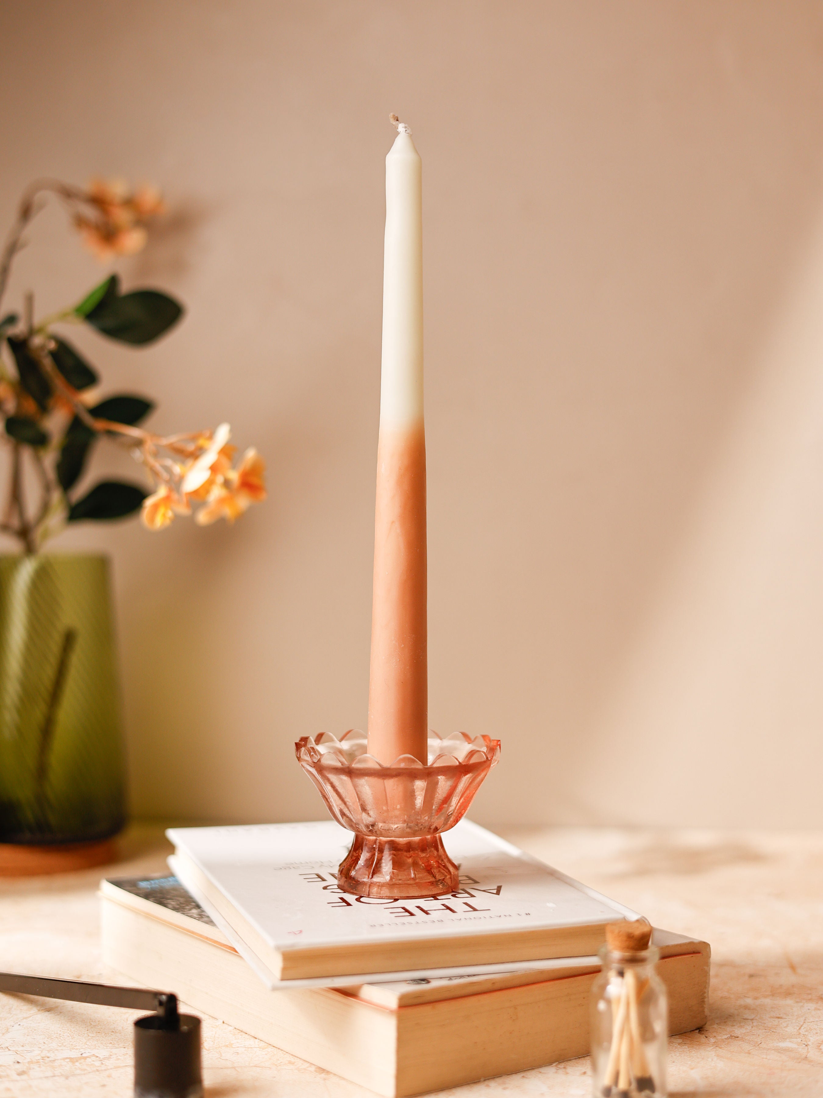 Caramel Delight – Ombre Taper Candles (Set of 4) | Cream & Caramel
