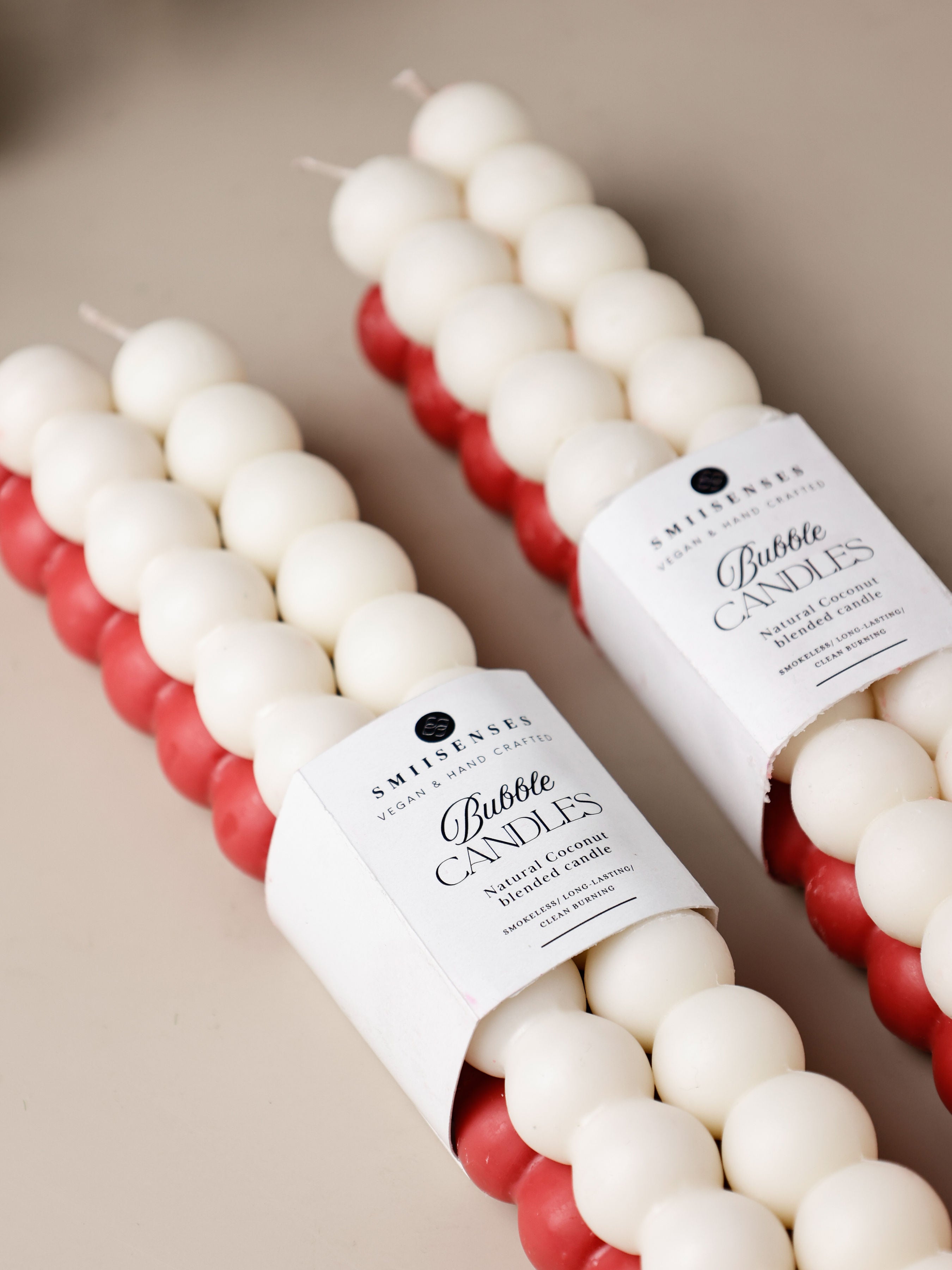 Berry Blush – Bubble Taper Candles (Set of 4) | Fruity Infusion