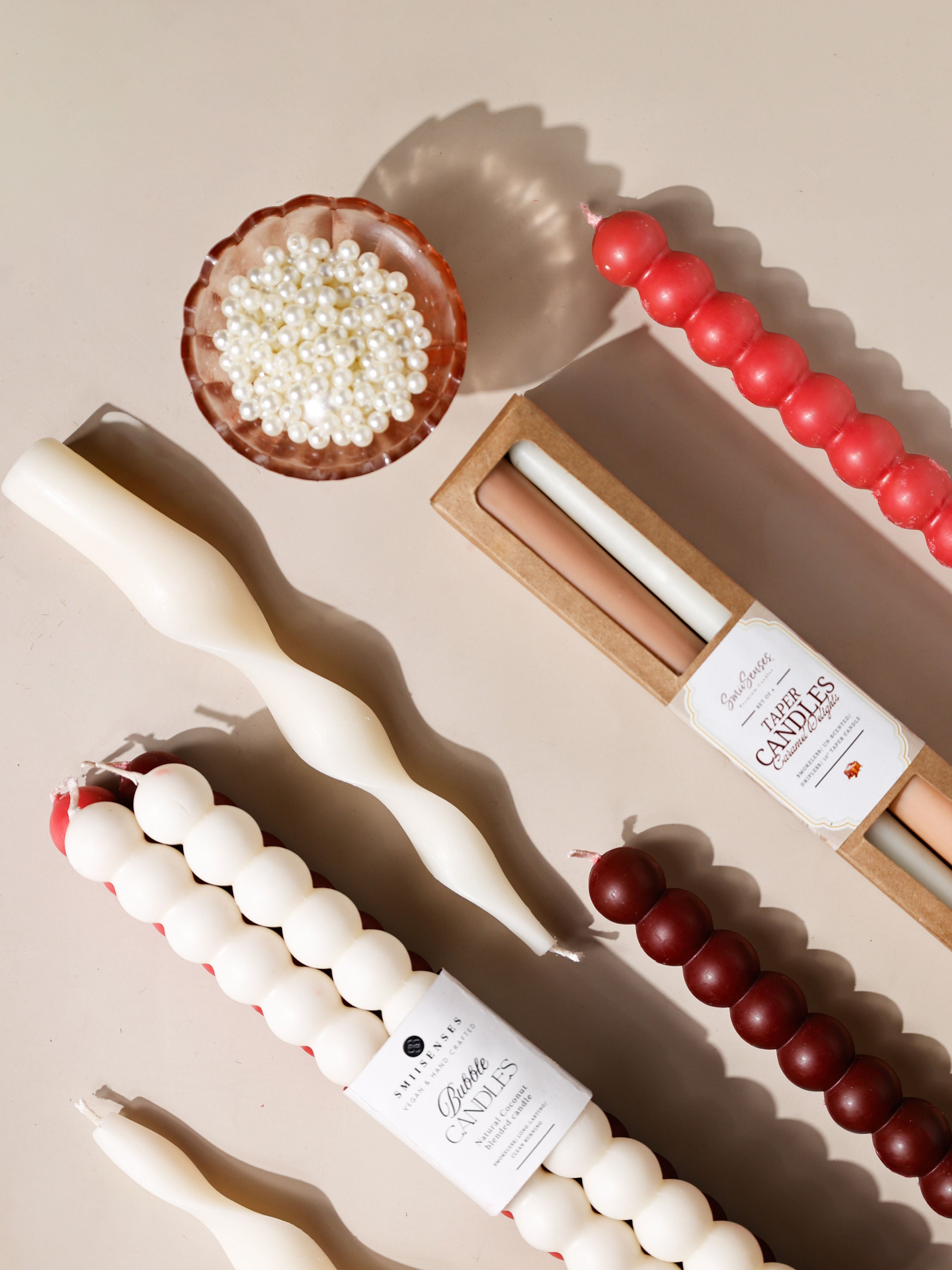 Vanilla Cashmere – Twisted Taper Candles (Set of 4) | Soft Vanilla