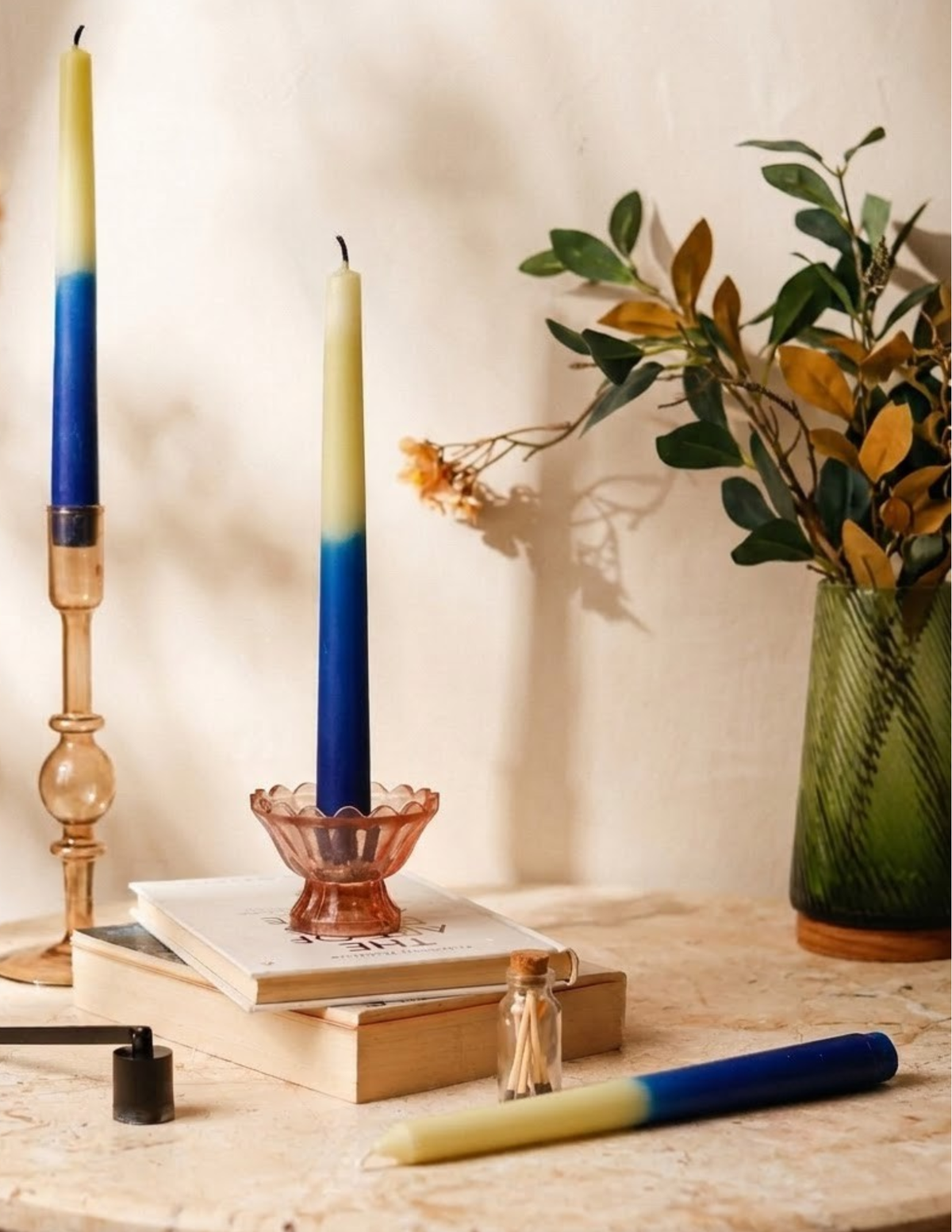 Royal Peacock– Taper Candles (Set of 4) | Saffron and Black Rose Smiisenses