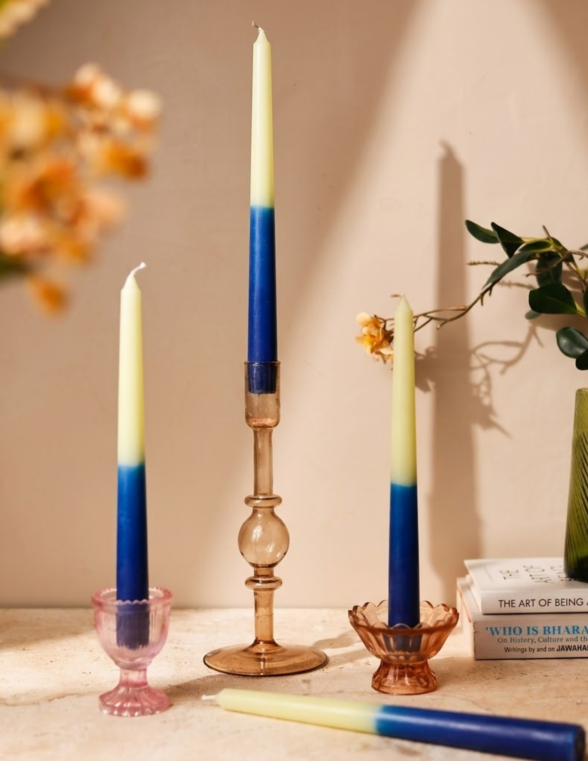 Royal Peacock– Taper Candles (Set of 4) | Saffron and Black Rose Smiisenses