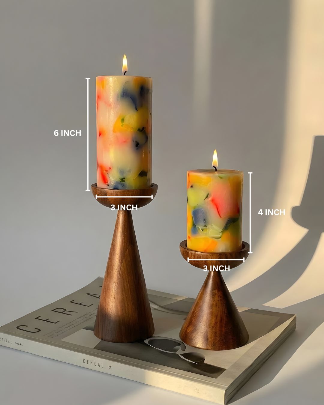 Artistic Mosaic Pillar Candle | Sparkling Cocktail