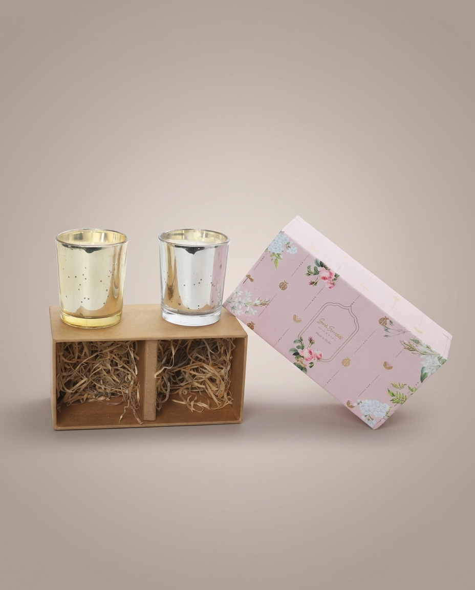 Gift Set of 2 Scented Candles | Gulab & Rajnigandha