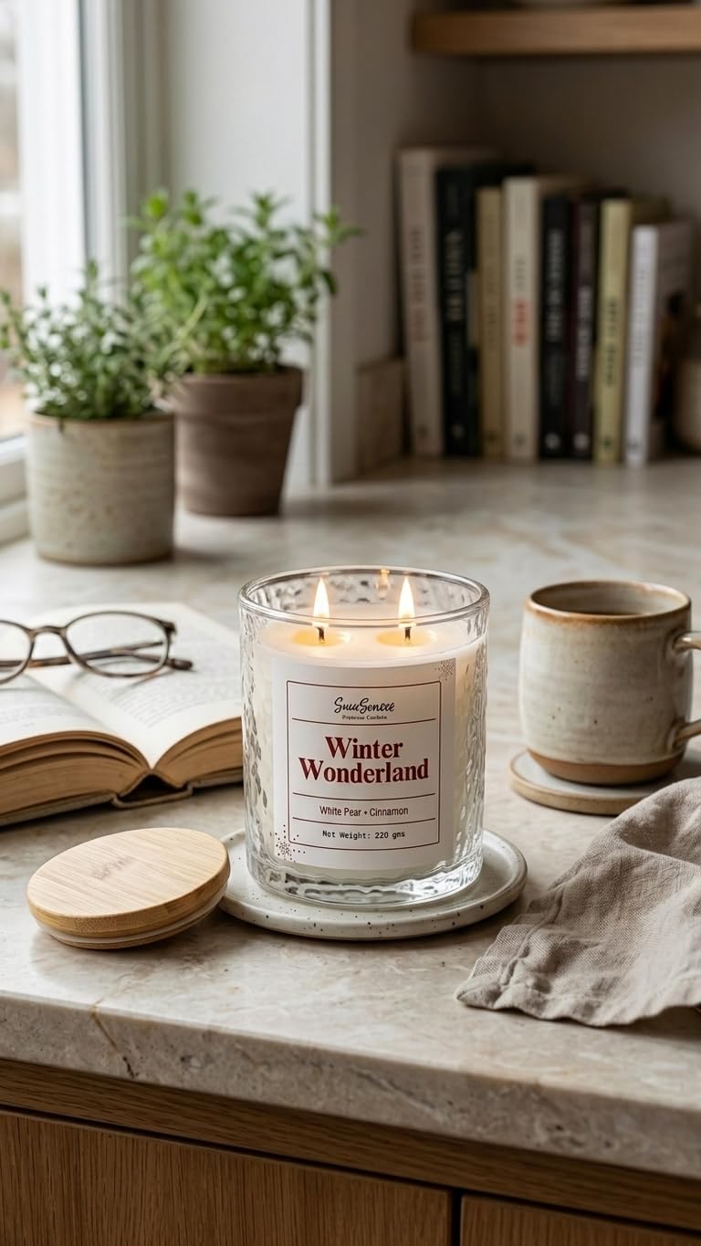Winter Wonderland | 2-Wick Hammer Candle | White Pear & Cinnamon
