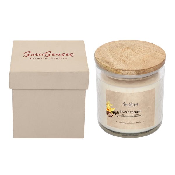 Sweet Escape (Vanilla Bean & Salted Caramel 2 Wick Hammered Jar Candle)