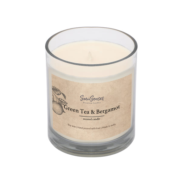 Green Tea & Bergamot Candle (Jar with Lid)